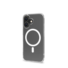 GELSKINMAG - Cover morbida trasparente in TPU, compatibile con la tecnologia Magsafe, anello magnetico color Bianco per Apple iPhone 16 [IPHONE 16 CASES]