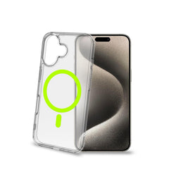 GELSKINMAG - Cover morbida trasparente in TPU, compatibile con la tecnologia Magsafe, anello magnetico color Giallo per Apple iPhone 16 [IPHONE 16 CASES]