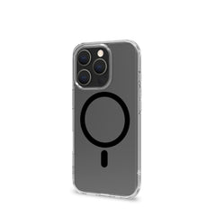 GELSKINMAG - Cover morbida trasparente in TPU, compatibile con la tecnologia Magsafe, anello magnetico color Nero per Apple iPhone 16 Pro [IPHONE 16 CASES]