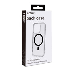 GELSKINMAG - Cover morbida trasparente in TPU, compatibile con la tecnologia Magsafe, anello magnetico color Nero per Apple iPhone 16 Pro [IPHONE 16 CASES]