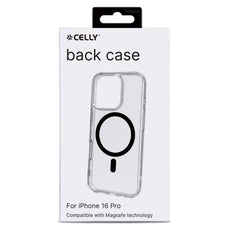 GELSKINMAG - Cover morbida trasparente in TPU, compatibile con la tecnologia Magsafe, anello magnetico color Nero per Apple iPhone 16 Pro [IPHONE 16 CASES]