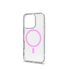GELSKINMAG - Cover morbida trasparente in TPU, compatibile con la tecnologia Magsafe, anello magnetico color Rosa per Apple iPhone 16 Pro [IPHONE 16 CASES]