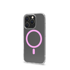 GELSKINMAG - Cover morbida trasparente in TPU, compatibile con la tecnologia Magsafe, anello magnetico color Rosa per Apple iPhone 16 Pro [IPHONE 16 CASES]