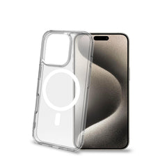 GELSKINMAG - Cover morbida trasparente in TPU, compatibile con la tecnologia Magsafe, anello magnetico color Bianco per Apple iPhone 16 Pro [IPHONE 16 CASES]