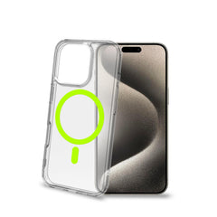 GELSKINMAG - Cover morbida trasparente in TPU, compatibile con la tecnologia Magsafe, anello magnetico color Giallo per Apple iPhone 16 Pro [IPHONE 16 CASES]
