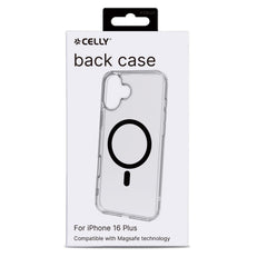 GELSKINMAG - Cover morbida trasparente in TPU, compatibile con la tecnologia Magsafe, anello magnetico color Nero per Apple iPhone 16 Plus [IPHONE 16 CASES]