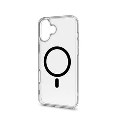 GELSKINMAG - Cover morbida trasparente in TPU, compatibile con la tecnologia Magsafe, anello magnetico color Nero per Apple iPhone 16 Plus [IPHONE 16 CASES]