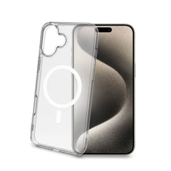GELSKINMAG - Cover morbida trasparente in TPU compatibile con la tecnologia Magsafe, anello magnetico colore Bianco per Apple iPhone 16 Plus [IPHONE 16 CASES]