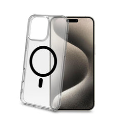 GELSKINMAG - Cover morbida trasparente nero in TPU compatibile con la tecnologia Magsafe per Apple iPhone 16 Pro Max [IPHONE 16 CASES]