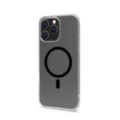 GELSKINMAG - Cover morbida trasparente nero in TPU compatibile con la tecnologia Magsafe per Apple iPhone 16 Pro Max [IPHONE 16 CASES]