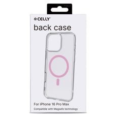 GELSKINMAG - Cover morbida trasparente in TPU, compatibile con la tecnologia Magsafe, anello magnetico color Rosa per Apple iPhone 16 Pro Max [IPHONE 16 CASES]