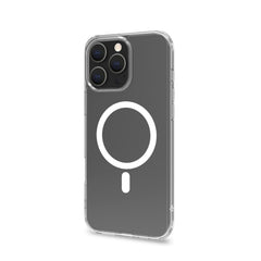 GELSKINMAG - Cover morbida trasparente in TPU, compatibile con la tecnologia Magsafe, anello magnetico color Bianco per Apple iPhone 16 Pro Max [IPHONE 16 CASES]