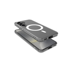GELSKINMAG - Cover morbida trasparente in TPU, compatibile con la tecnologia Magsafe, anello magnetico color Bianco per Samsung Galaxy S25 5G/ Galaxy S25 5G Enterprise Edition