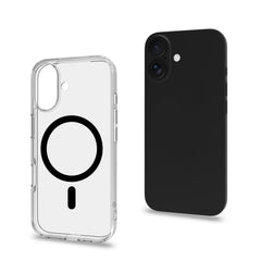 GELSKINMAG - Cover morbida trasparente nero in TPU compatibile con la tecnologia Magsafe per Apple iPhone 17 [IPHONE 17 CASES]