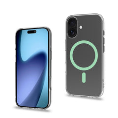 GELSKINMAG - Cover morbida trasparente in TPU, compatibile con la tecnologia Magsafe, anello magnetico color Verde per Apple iPhone 17 [IPHONE 17 CASES]