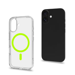 GELSKINMAG - Cover morbida trasparente in TPU, compatibile con la tecnologia Magsafe, anello magnetico color Giallo per Apple iPhone 17 [IPHONE 17 CASES]