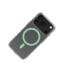 GELSKINMAG - Cover morbida trasparente in TPU, compatibile con la tecnologia Magsafe, anello magnetico color Verde per Apple iPhone 17 Pro [IPHONE 17 CASES]