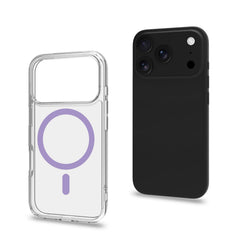 GELSKINMAG - Cover morbida trasparente nero in TPU compatibile con la tecnologia Magsafe per Apple iPhone 17 Pro [IPHONE 17 CASES]
