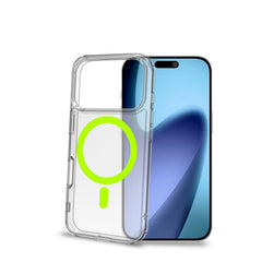 GELSKINMAG - Cover morbida trasparente in TPU, compatibile con la tecnologia Magsafe, anello magnetico color Giallo per Apple iPhone 17 Pro [IPHONE 17 CASES]