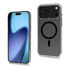 GELSKINMAG - Cover morbida trasparente nero in TPU compatibile con la tecnologia Magsafe per Apple iPhone 17 Pro Max [IPHONE 17 CASES]