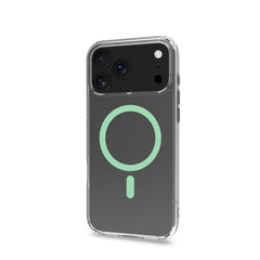 GELSKINMAG - Cover morbida trasparente in TPU, compatibile con la tecnologia Magsafe, anello magnetico color Verde per Apple iPhone 17 Pro Max [IPHONE 17 CASES]