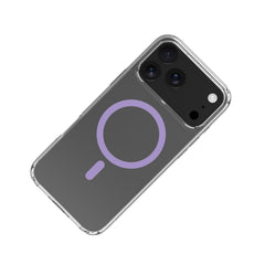GELSKINMAG - Cover morbida trasparente in TPU, compatibile con la tecnologia Magsafe, anello magnetico color Viola per Apple iPhone 17 Pro Max [IPHONE 17 CASES]