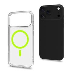 GELSKINMAG - Cover morbida trasparente in TPU, compatibile con la tecnologia Magsafe, anello magnetico color Giallo per Apple iPhone 17 Pro Max [IPHONE 17 CASES]