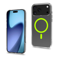 GELSKINMAG - Cover morbida trasparente in TPU, compatibile con la tecnologia Magsafe, anello magnetico color Giallo per Apple iPhone 17 Pro Max [IPHONE 17 CASES]