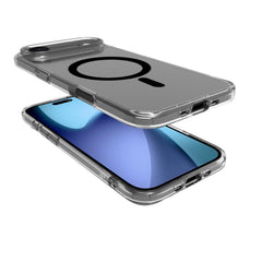 GELSKINMAG - Cover morbida trasparente in TPU, compatibile con la tecnologia Magsafe, anello magnetico color Nero per Apple iPhone Air [IPHONE 17 CASES]