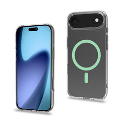GELSKINMAG - Cover morbida trasparente in TPU, compatibile con la tecnologia Magsafe, anello magnetico color Verde per Apple iPhone Air [IPHONE 17 CASES]