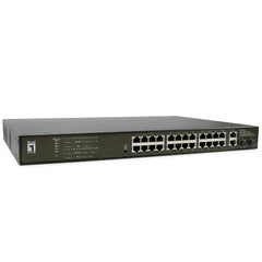 LEVELONE GEP-2821 - SWITCH 28-PORTE UNMANAGED GIGABIT POE, 390W, 24x PoE, 2x Gigabit RJ45, 2x Gigabit SFP, 802.3at/af PoE