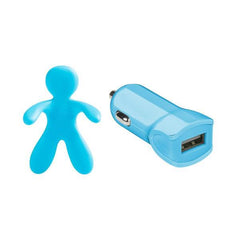GIULIOCESARE - Profumatore da auto a forma di omino + caricabatteria da auto USB-A 5 Watt