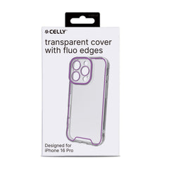 GLOW - Cover trasparente in TPU con bordi che si illuminano al buio compatibile con Apple iPhone 16 Pro [IPHONE 16 CASES]