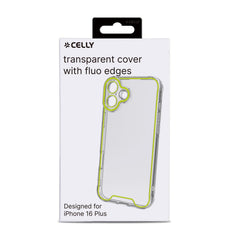 GLOW - Cover trasparente in TPU con bordi che si illuminano al buio compatibile con Apple iPhone 16 Plus [IPHONE 16 CASES]