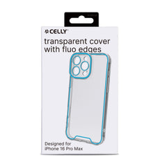 GLOW - Cover trasparente in TPU con bordi che si illuminano al buio compatibile con Apple iPhone 16 Pro Max [IPHONE 16 CASES]