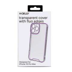 GLOW - Cover trasparente in TPU con bordi che si illuminano al buio compatibile con Apple iPhone 16 Pro Max [IPHONE 16 CASES]