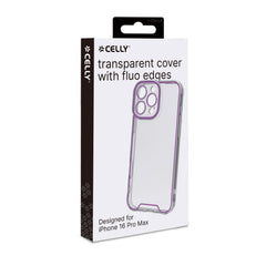 GLOW - Cover trasparente in TPU con bordi che si illuminano al buio compatibile con Apple iPhone 16 Pro Max [IPHONE 16 CASES]