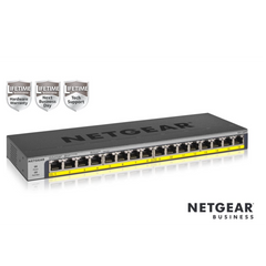 NETGEAR GS116PP Switch Unmanaged 16 porte Gigabit PoE+ (budget 183W),Garanzia a vita+NBD