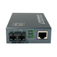 LEVELONE GVT-2013 - MEDIA CONVERTER GIGABIT da RJ45 a SC, PoE PSE, fibra multimodale, 850nm, 500m