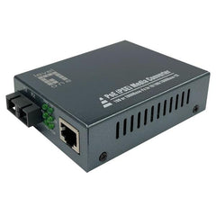 LEVELONE GVT-2014 - MEDIA CONVERTER GIGABIT da RJ45 a SC, PoE PSE, fibra monomodale, 1310nm, 20 km