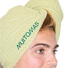 MUITOMAS - Salvietta a turbante verde salvia