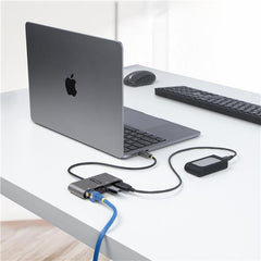 Hub USB-C con Ethernet a 3 porte