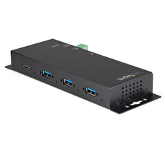 Hub USB C a 4 porte 10Gbps - Hub industriale USB Type-C in metallo con 3xUSB-A e 1xUSB-C - Protezione ESD e contro le sovratensioni - Host USB-C o USB-A - Adattatore USB 3.2 Gen 2