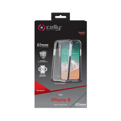 HEXAGON - Cover trasparente nero semi rigida, ultra resistente in TPU + Policarbonato compatibile con Apple iPhone Xs/ iPhone X