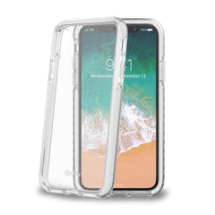 HEXAGON - Cover trasparente semi rigida, ultra resistente in TPU + Policarbonato compatibile con Apple iPhone Xs/ iPhone X