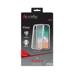 HEXAGON - Cover trasparente semi rigida, ultra resistente in TPU + Policarbonato compatibile con Apple iPhone Xs/ iPhone X
