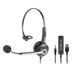 HHEADM-UJM  RENOVA CUFFIA MONOAURALE CON MIC. - COMBO USB E JACK 3.5mm + TELECOMANDO