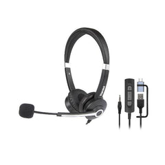 HHEADM-UJX  RENOVA CUFFIA BI-AURALE CON MIC. USB-A + USB-C + JACK 3.5mm + TELECOMANDO