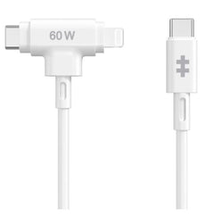 Cavo Ibrido in Silicone HyperJuice USB-C e Lightning (1,5 m / 5 ft) – Bianco