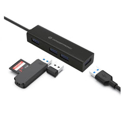 HUB USB 3.0 4-PORTE in ALLUMINIO con Adattatore da USB-C a USB-A